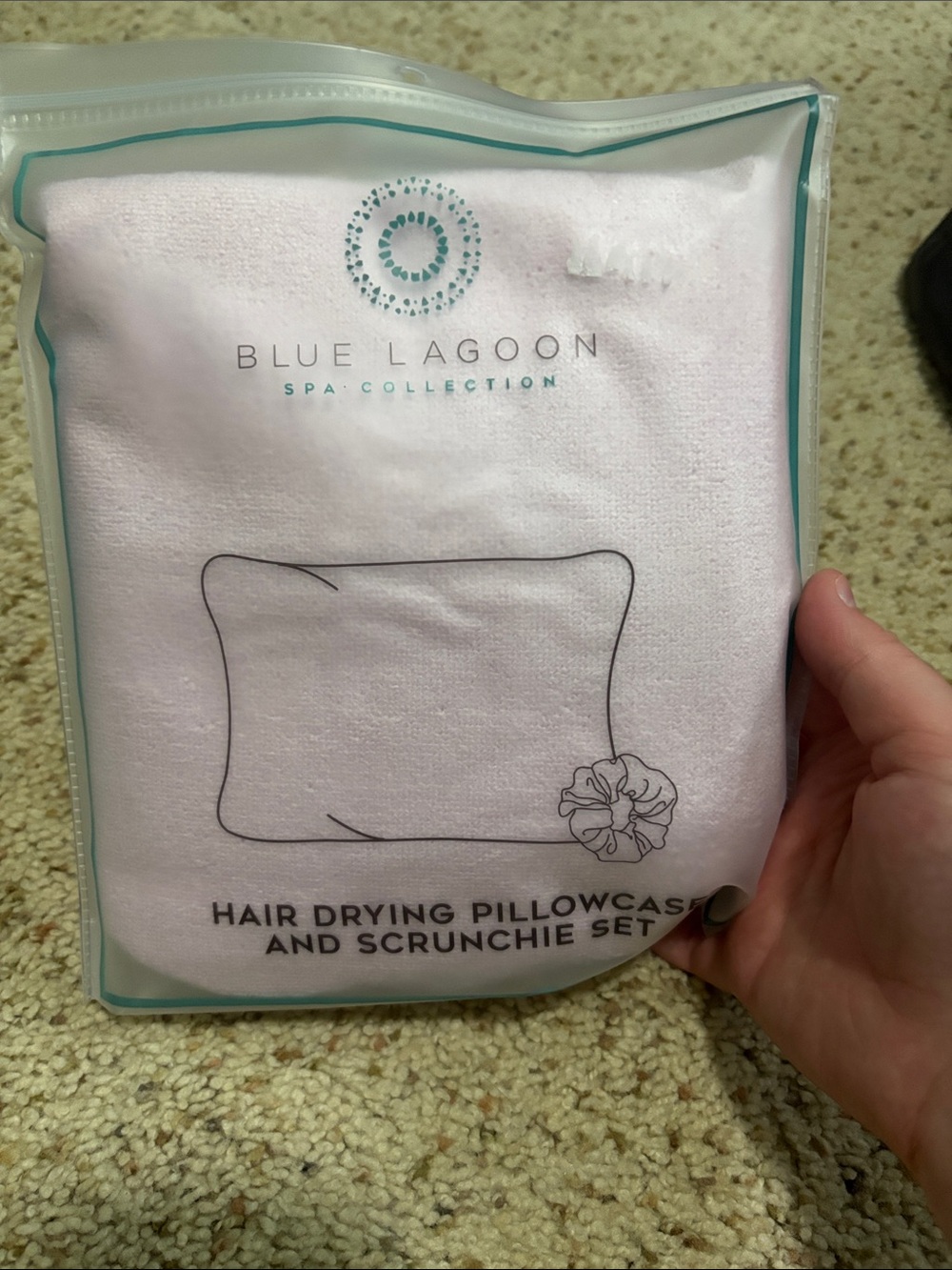 Blue Lagoon Pink Hair-Drying Pillowcase & Scrunchie Set